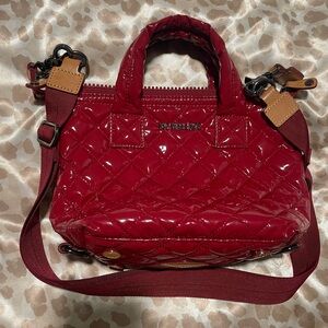 MZ Wallace patent leather rouge lacquer Micro Sutton bag